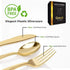 Gold Plastic Silverware Set (160 Bulk Pack) Disposable Cutlery Utensils, 80 Gold Forks, 40 Gold Knives, 40 Gold Spoons, Heavy Duty Flatware For Holidays, Parties, Dinners, Weddings, and Occasions by Stock Your Home