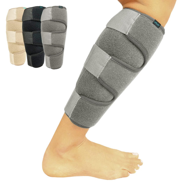 Vive Calf Brace - Adjustable Shin Splint Support, Lower Leg Compression Wrap for Pain Relief, Reduces Muscle Swelling