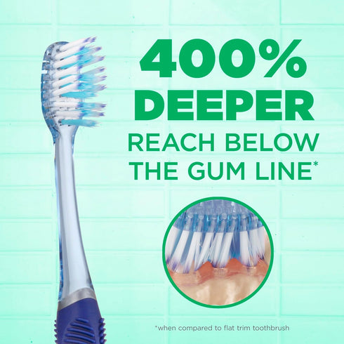 GUM Technique Deep Clean Toothbrush - Compact Soft Toothbrushes for Adults with Sensitive Gums - 1ct (12pk)