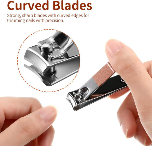 Yaomiao 12 Pieces Nail Clipper Set, Stainless Steel Nail Cutter for Women Men (Rose Gold)