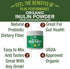 Organic Inulin Powder - Natural Prebiotic Fiber for Gut Health, USDA Organic Raw Plant Based Vegan Supplement