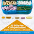 Pill Organizer Case - Portable 6 Compartment Daily Travel Medicine Reminder Box, 2 Pack, Blue