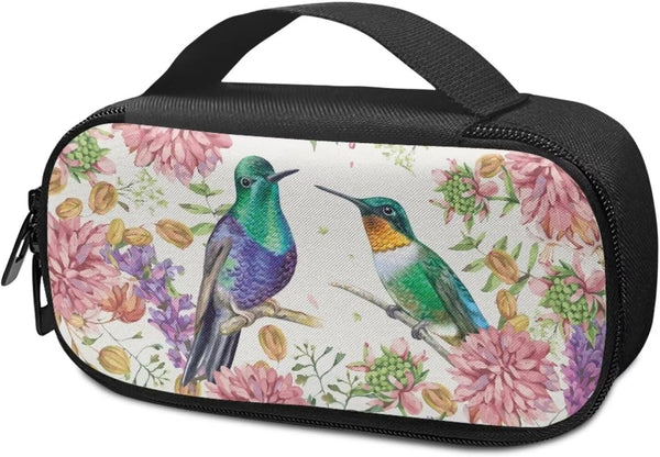 Hummingbird Flowers Insulin Pen Cooler Case, Easy to Use Diabetic Supplies Organizer for Needles and Tester Strips