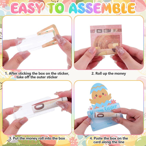 Waldeinsamkeit 16Pcs Easter Money Holders Happy Easter Cash Gifts Cards for Gifting Cash Check Variety Fund Money Card
