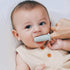 Moonkie Baby Toothbrush Finger Toothbrush Kit for 3 Months +, 4 Pcs Small (Sand/Warm Taupe)/Large (Blue/Mint)