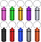 Small Portable Pill Case with Keychain, 10 Pack Waterproof Aluminum Organizer for Outdoor Camping Travel