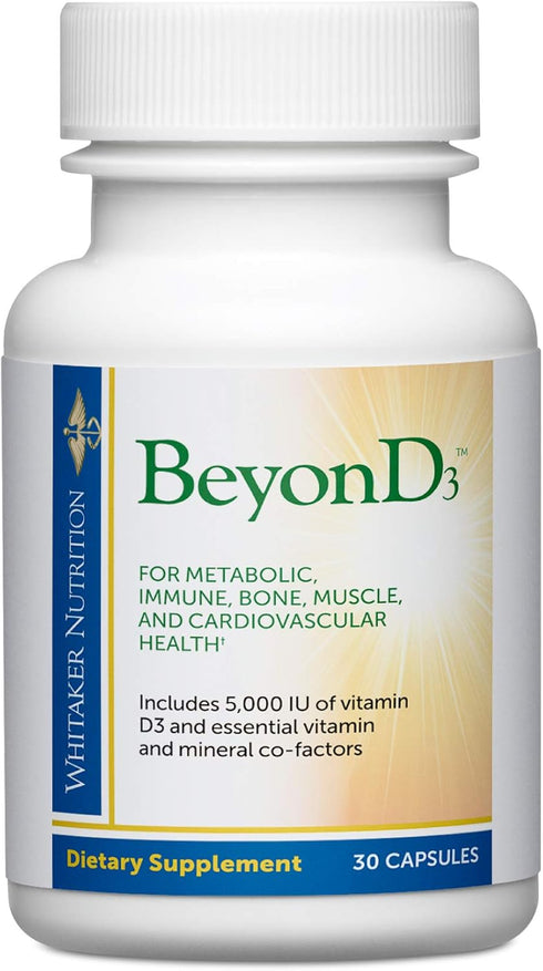 Dr. Whitaker's BeyonD3 - Vitamin D3 Supplement 5,000 IU with Boron, K2, Magnesium & Zinc (30 Capsules)