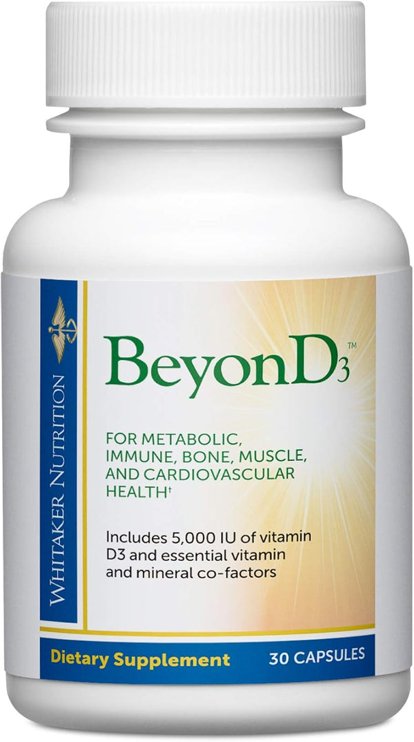 Dr. Whitaker's BeyonD3 - Vitamin D3 Supplement 5,000 IU with Boron, K2, Magnesium & Zinc (30 Capsules)