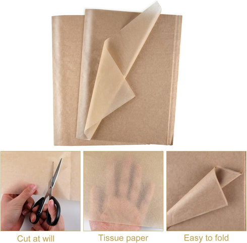 TUPARKA 100 Sheets Kraft Tissue Paper, 14 x 20 Inch Bulk Brown Gift Wrap Paper for Birthday, Holiday, Wedding Crafts