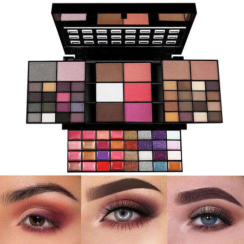 Makeup Kit for Women, Full Kit with 36 Eyeshadows, 16 Lip Glosses, 12 Glitter Creams, 74 Colors