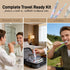 VONMAOGU 2 Pack Set Foldable Travel Toothbrush with Refillable Toothpaste Tube, Portable Folding Toothbrush Built