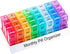Monthly Pill Organizer 2 Times a Day, 30 Day Pill Case with Small Compartments for Vitamins and Travel Medicine