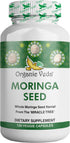 Organic Veda Moringa Seed Capsules - 1000mg Natural Moringa Seed Powder, Nutrients, Antioxidants, 120 Count
