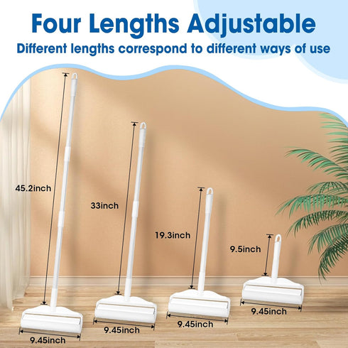 AZEN Large Lint Rollers for Pet Hair, Extra Sticky 9.45 in Rollers for Floor Carpet, 180 Sheets with Handle