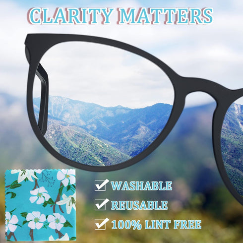 Weewooday 18 Pack 6 6 Inches(Floral) Glasses Cleaning Cloth Cute Llama Cactus Design Microfiber Cleaning Cloths