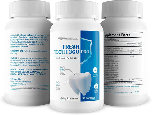 Fresh Tooth 360 Pro - Our Best Oral Dental Probiotics for Teeth & Gums, Oral Health Probiotics