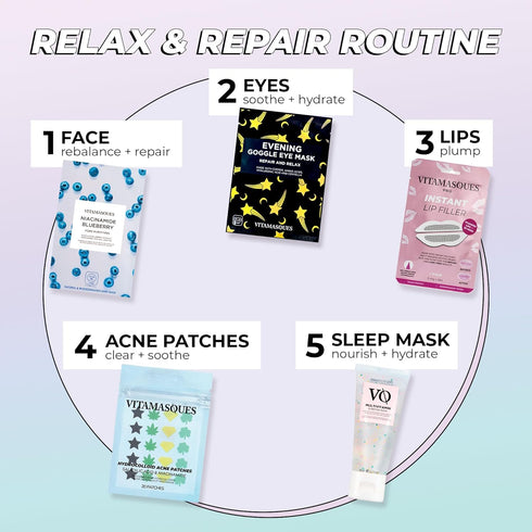 Vitamasques Under Eye Mask, 3-Pack Ultra-Revitalizing Goggle Mask, Hydrates & Smooths Fine Lines, Hyaluronic Acid