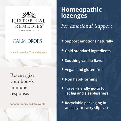 Homeopathic Calm Drops by Historical Remedies, 30 LOZENGES (Pack of 3)