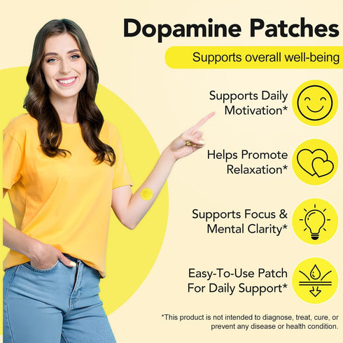 WELOSUER Dopamine Patches Extra Strength, Mood Support Patches for Daily Mental Wellness, Mood Boost & Positivity