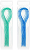 Dental Floss Threader, Biodegradable Multifunctional Nylon Loop Design, 100 Count (2 Pack) Blue + Green