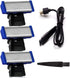 Replacement Head for Microtouch Solo Men's Shaver - Electric Micro Trimmer with 3 Razor Blades, Clean Brush, USB Charger