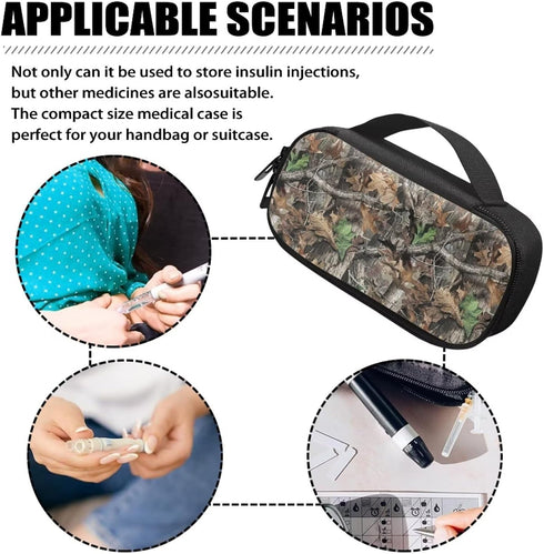 Hunting Printed Diabetic Supplies Travel Case for Glucose Meter Storage, Diabetes Testing Kit