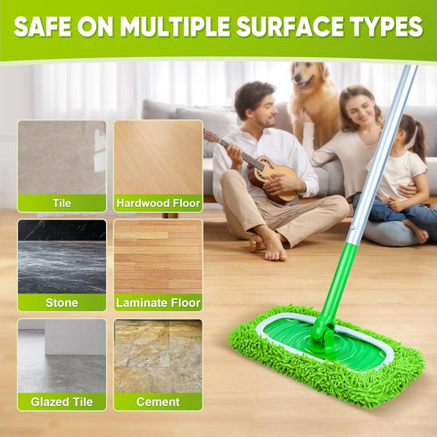 NXPPYY 4-Pack Reusable Mop Pads Fit Swiffer Sweeper, Microfiber Mop Replacement Pads, Washable Wet Mopping Cloths & Dry