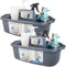JiatuA Large Cleaning Supplies Organizer with Handle, Portable Shower Caddy Basket, Dark Gray, 2 Pack