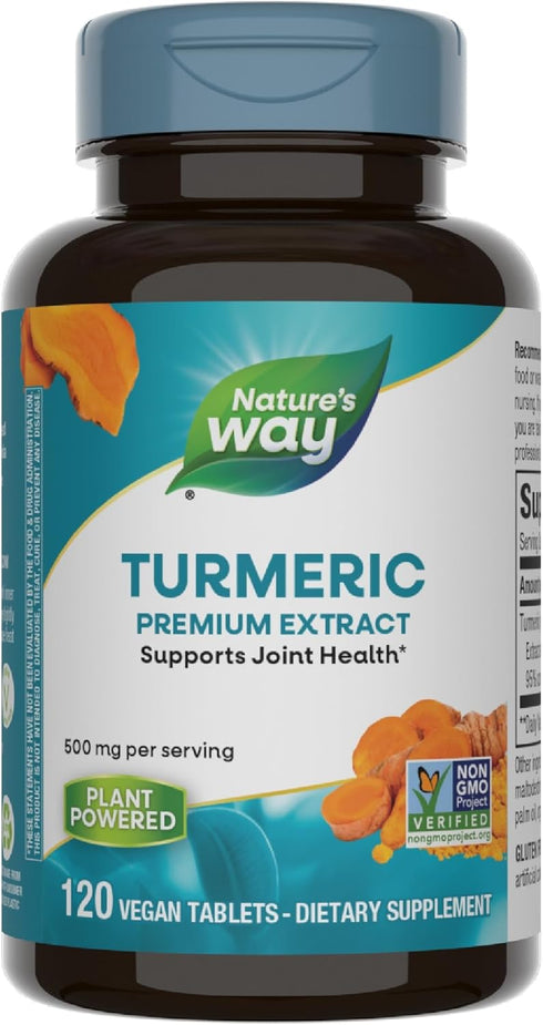 Nature's Way Turmeric Premium Extract: Joint Health Support, 500 mg, 120 Tablets