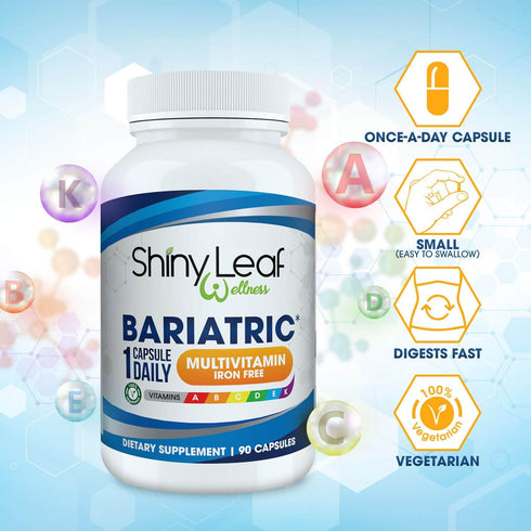 Shiny Leaf Bariatric Multivitamin Iron-Free Capsules - 30 Caps for Post Bariatric Surgery Patients
