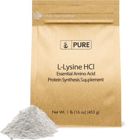 Pure Original Ingredients L-Lysine HCl, 1lb - Alpha Amino Acid, Non-GMO, Gluten-Free