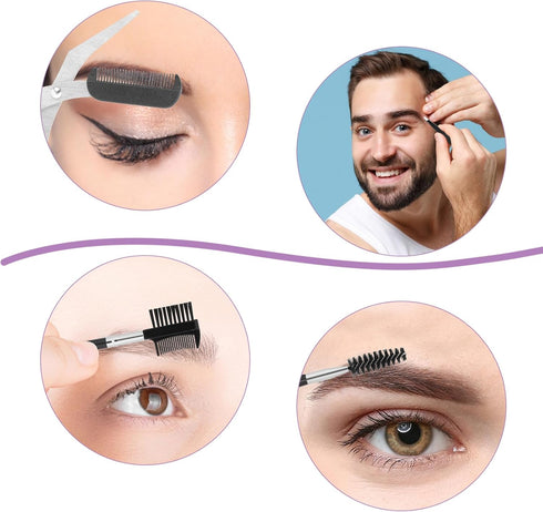 Professional Eyebrow Grooming Kit - 8PCS/SET with Leather Bag, Trimming Kit for Women & Men