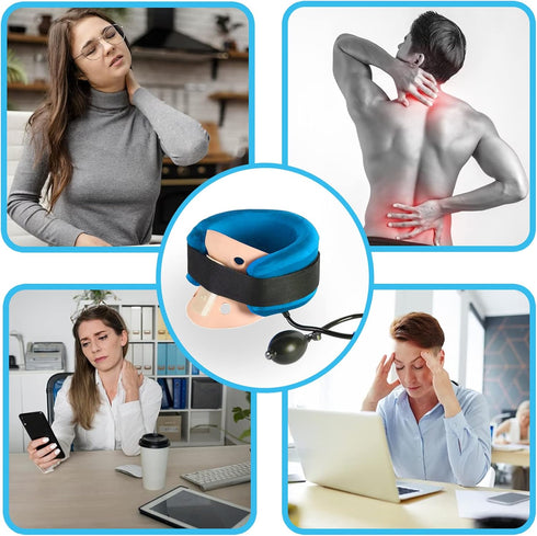 M PAIN MANAGEMENT TECHNOLOGIES Premium Pneumatic Cervical Traction Collar Inflatable Neck Traction Device for Pain