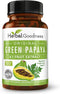 Green Papaya Fruit Extract Capsules, Organic Papaya Enzymes with Prebiotics and Probiotics, 60 Capsules