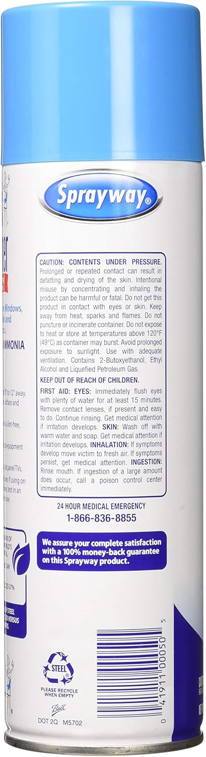 Sprayway 19 (Pack 3) (Package Streakless Glass Cleaner Ounce of Made in USA, Blue and White may vary)