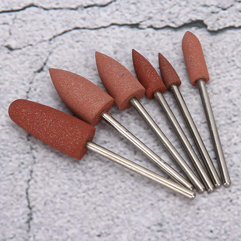 Nail Drill Bits Set - 6pcs Nail Polishing Grinding Machine Tools for Acrylic Gel Nails, Manicure Accessories
