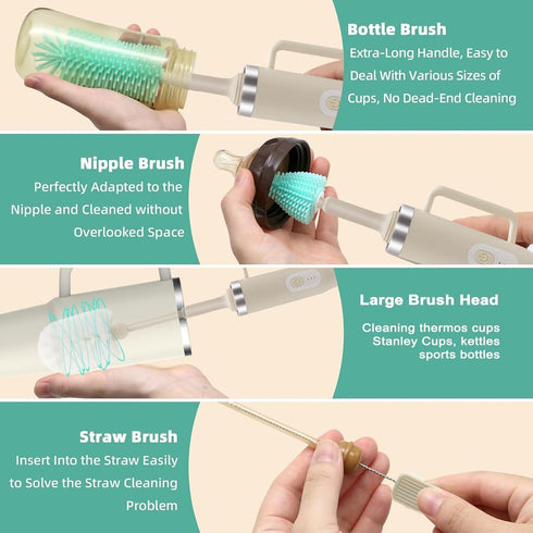 Keoshiga 5 1 IPX6 in Electric Bottle Brush Cleaner Compatible Stanley Bottle Brush Straw Cleaner Multifunction