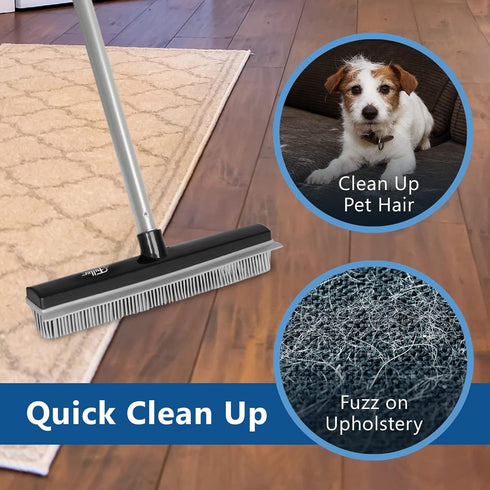Fuller Brush Rubber Broom Head for Carpets, Floors, Stairs, Upholstery - Electrostatic Action Removes Pet Hair and Dirt