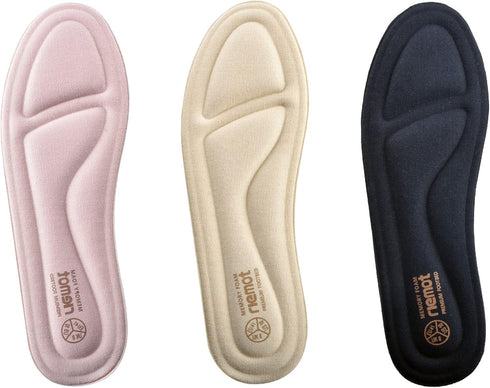 riemot Womens Memory Foam Insoles – Super Soft Replacement Innersoles for Running Shoes, Navy US 8 / EU 39