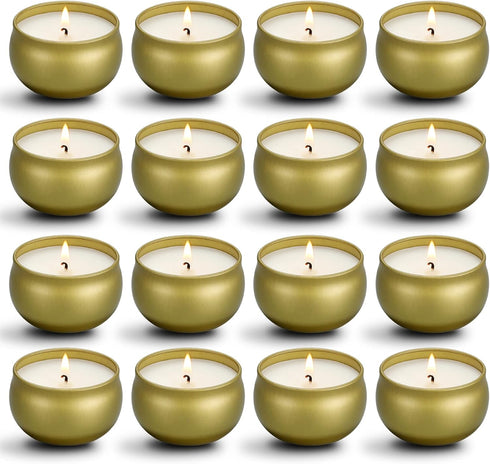 qinxiang Scented Candles Gifts Set,16 Pack Natural Soy Wax Travel Tin Jar Candles