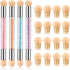4 Pieces Sponge Nail Brush Picking Dotting Gradient Pen Brush Double Head Sponge Nail Brush Rhinestone Handle Acrylic