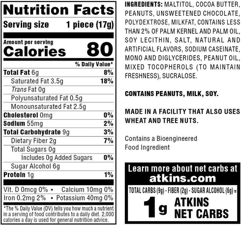 Atkins Endulge Peanut Butter Cups, Low Carb Dessert Favorite, 20 Count