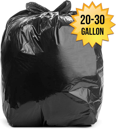 Aluf Plastics 20-30 Gallon Heavy Duty Trash Can Liners (2 MIL, Pack of 100) - Black, 30" x 36" for Contractor Use