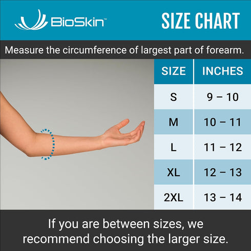 BioSkin Hypoallergenic Elbow Band with Compression Pad for Tennis Elbow Pain Relief (Large)