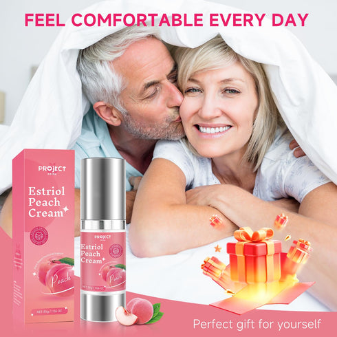 PROJECT PRINK (1 fl.oz) Silky Peach Cream for Women, Vaginal Estrogen Cream for Women Hormone Balance, Relief Menopause