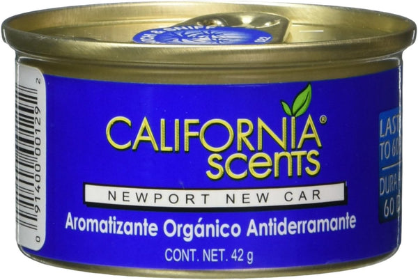 California Scents Spillproof Can Air Freshener, Newport New Car, Eco-Friendly Odor Neutralizer, 1.5 oz, 12 Pack