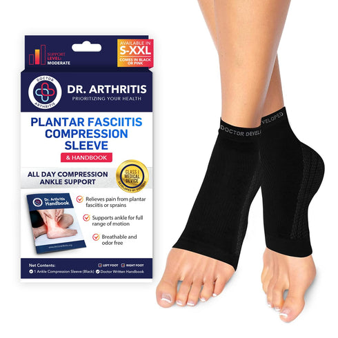 Doctor Developed Compression Foot Sleeves for Plantar Fasciitis, Copper Ankle Brace with Doctor Written Handbook