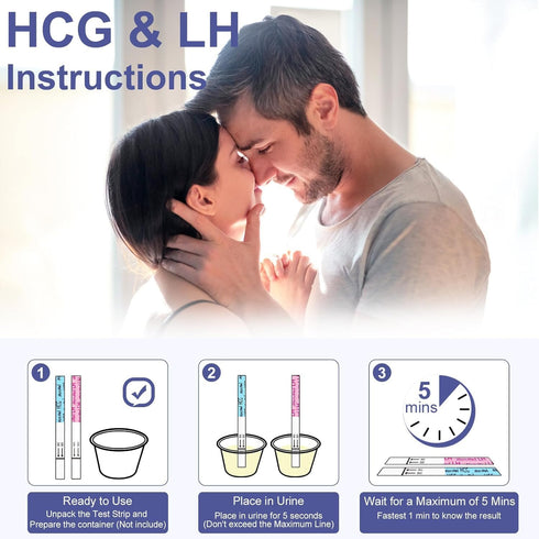 MomMed (HCG15-LH40), 15 40 55 Ovulation Test Kit Pregnancy & Ovulation Test Strips with Urine Cups Reliable & Quick