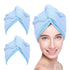 YoulerTex Microfiber Hair Towel Wrap: 2 Pack 10X26 Hair Dryer Towels for Women, Absorbent Turban for Curly Hair