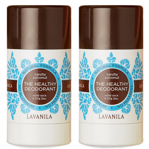 Lavanila Vanilla Coconut Deodorant for Women – 2-Pack (2 Oz Each) – Natural Aluminum Free Solid Stick, Vegan, Made in